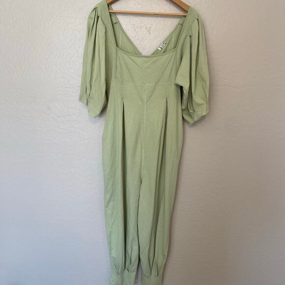 Free People Lotta Love Romper Jumpsuit Womens Sz Small Light Green Square Neck - Picture 3 of 5